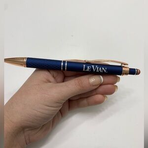 Authentic LeVian Navy Blue Engraved Soft Touch Pen w/ RoseGld Stylus (Ink: Blue)